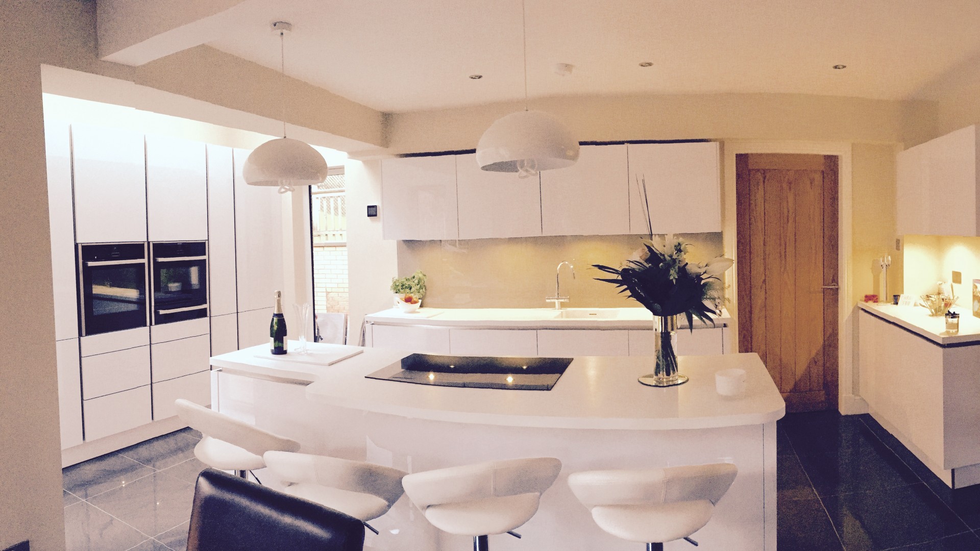 Modern German Kitchen with Corian & Utility Room